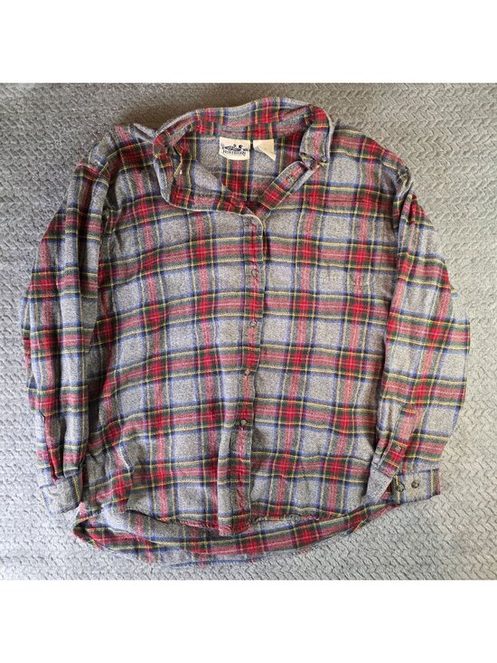 Northern Reflections Other - Vintage Northern Reflections Mens XL Gray Red Green Blue Plaid Flannel Shirt 100